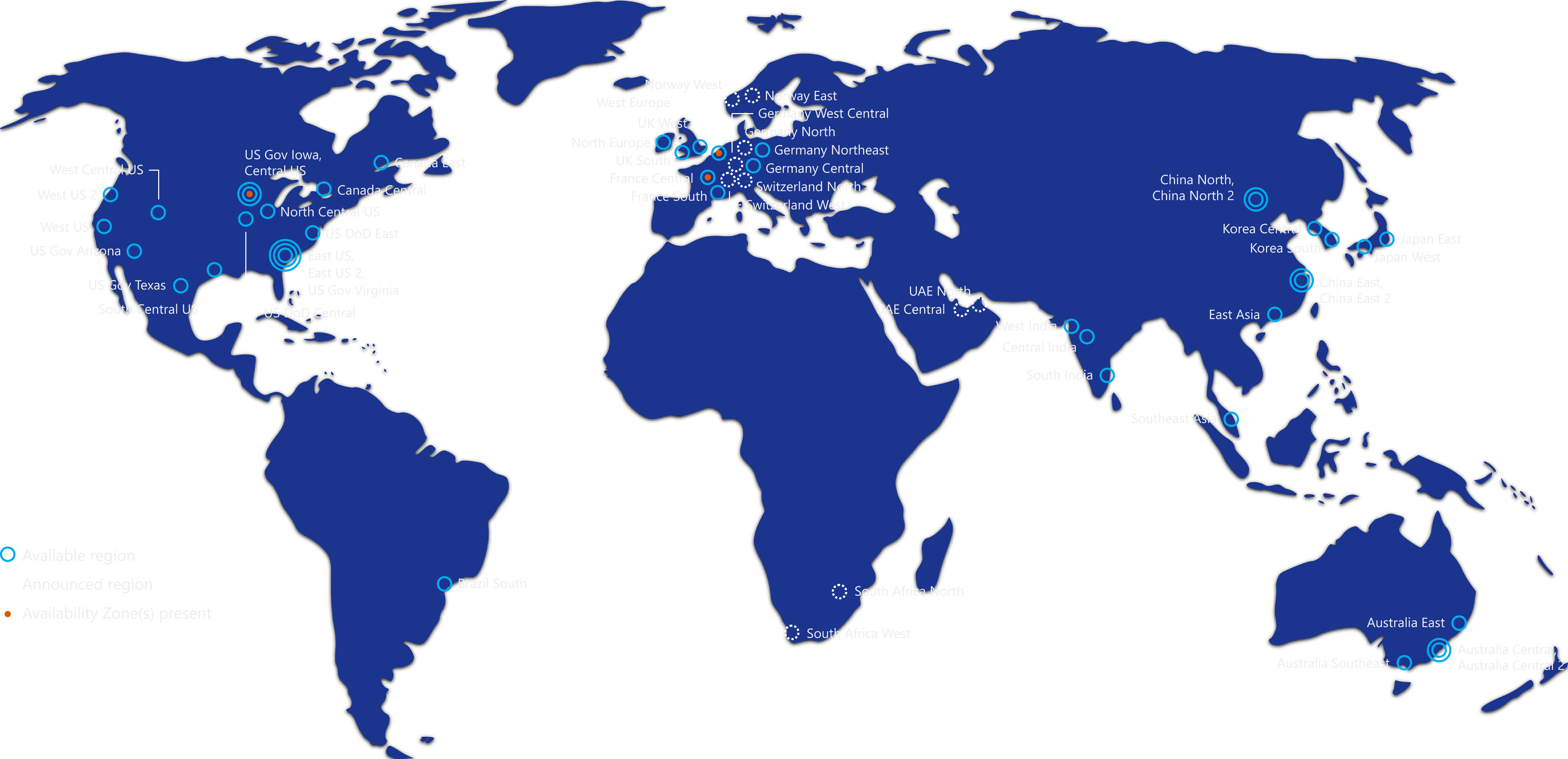 覆蓋 54 個(gè) Azure 區(qū)域，領(lǐng)先于其他云提供商